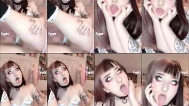 Cute girl revealing her pussy on TikTok with ahegao faceSexindo